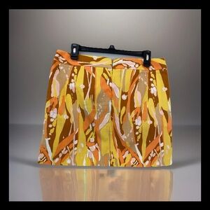 J. Crew Love Shack Mini Limoncello Abstract Floral Cotton Canvas Skirt Pockets 6